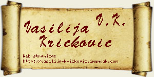 Vasilija Kričković vizit kartica